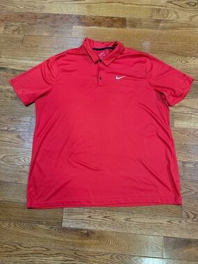 Nike Men’s Red Polo with White Swoosh